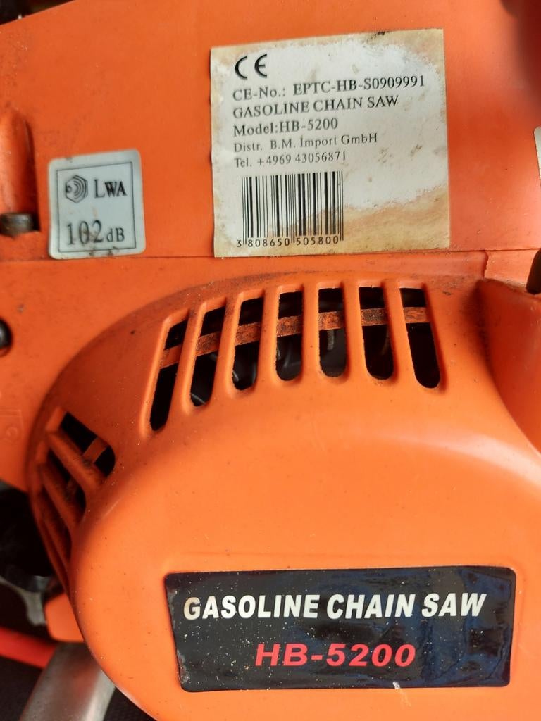 Benzine kettingzaag HB-5200, Ophalen
