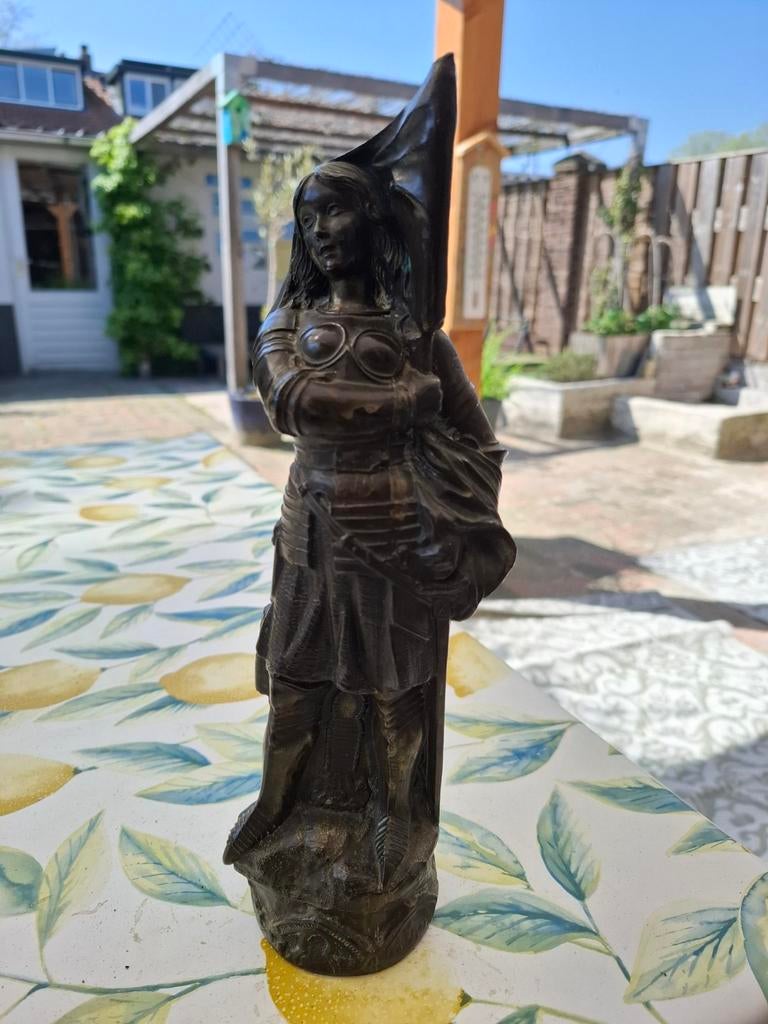 Jeanne d'Arc Beeld - Gesigneerd Gregoire - 19e Eeuw, Antiek en Kunst, Kunst | Beelden en Houtsnijwerken, Art nouveau, Ophalen of Verzenden