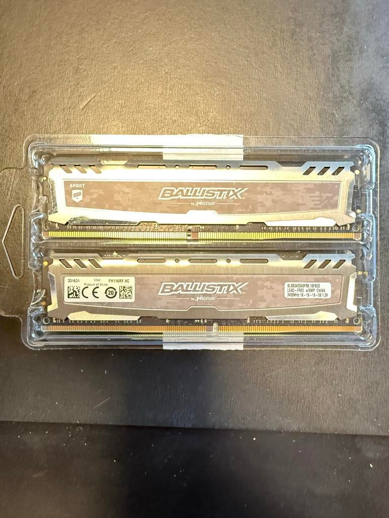 Ballistix Sport LT 16GB (2x8GB) DDR4 2400MHz CL16 RAM, Computers en Software, RAM geheugen, Gebruikt, DDR4, Ophalen of Verzenden
