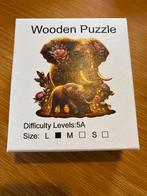 Houten olifanten puzzel, maat L, Ophalen of Verzenden, Minder dan 500 stukjes, Zo goed als nieuw, Legpuzzel