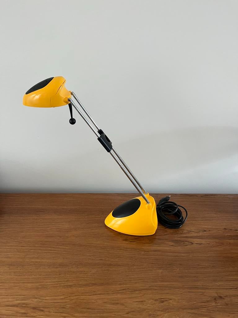 Vintage gele lamp Novilux-Goede staat, Kunststof, Vintage, Ophalen of Verzenden, Zo goed als nieuw