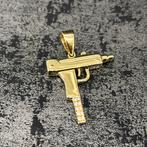 14k gouden uzi hanger massieg pistool kettinghanger geweer