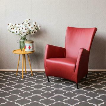 3 Montis Windy fauteuil rood leder Highland - nieuw! beschikbaar voor biedingen