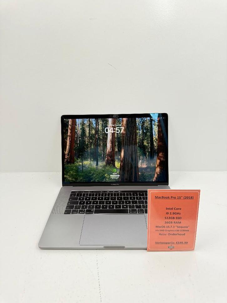 MacBook Pro 2018 15inch | i9 512GB SSD 16GB RAM, Computers en Software, Apple Macbooks, Zo goed als nieuw, MacBook Pro, 15 inch
