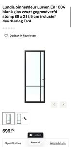 Nieuw in de originele verpakking deur Lundia stomp 88x211,5, Ophalen, Binnendeur, Nieuw, Glas