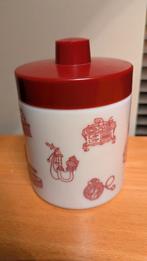 Opaline Vintage voorraadpotje Moccona DE bordeaux, Verzamelen, Ophalen of Verzenden, Huis en Inrichting