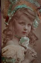 frankrijk 1910 portret meisje lang blond haar hoed, Ophalen of Verzenden, Voor 1920, Gelopen, Overige thema's