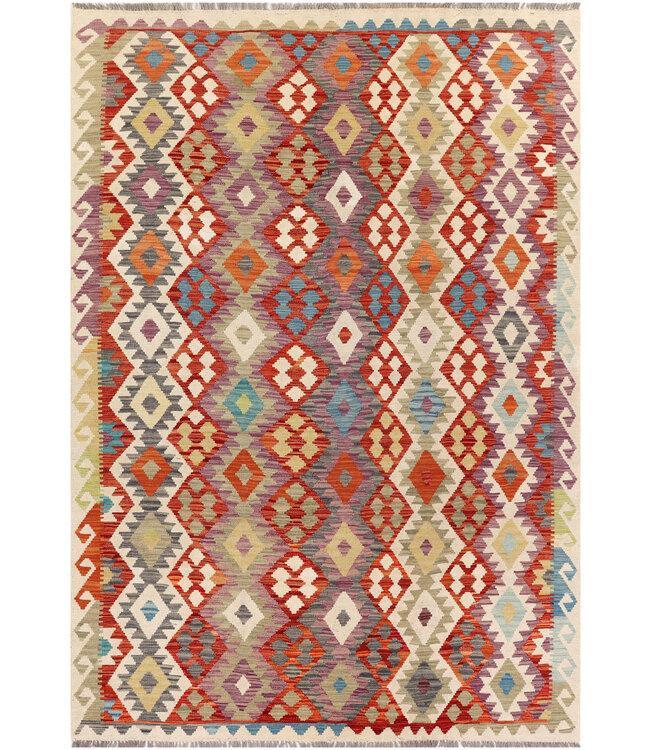 Handgeweven Afghaanse Kelim Vloerkleed – 299x204 cm, Huis en Inrichting, Stoffering | Tapijten en Kleden, Ophalen of Verzenden