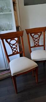 4 Houten eetkamerstoelen met vering, Huis en Inrichting, Stoelen, Ophalen of Verzenden