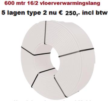 Vloerverwarming slang 16x2  600 mtr €250,-/noppenplaat beschikbaar voor biedingen