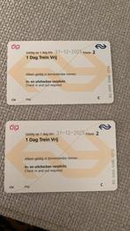 2 treinkaartjes - 1 Dag Trein Vrij, Tickets en Kaartjes, Trein, Bus en Vliegtuig, Eén persoon, Trein, Algemeen kaartje