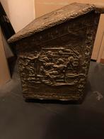 Antieke kolen of theekist messing beslag, Antiek en Kunst, Ophalen