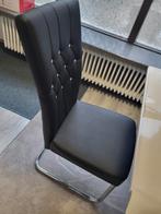 Zwarte eetkamerstoelen met strass - 6 stuks, Ophalen, Zwart, Metaal, Zo goed als nieuw