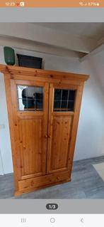 kast,opbergkast grenen Glas in lood, Ophalen, Gebruikt, 70 tot 120 cm, Glas