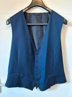 Blauw mannenpak Gilet + Jasje + Broek - Maat XL, Kleding | Heren, Kostuums en Colberts, Blauw, Maat 56/58 (XL), Zo goed als nieuw
