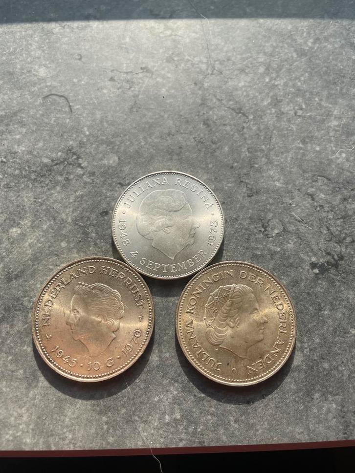 3 Zilveren Tientjes, Postzegels en Munten, Munten | Nederland, Losse munt, 10 gulden, Koningin Juliana, Zilver, Ophalen of Verzenden