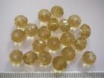20 glas facet rondellen 8x6mm. geel, Ophalen of Verzenden, Nieuw, Kraal