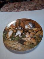 Porselein bordje  met poezen, Verzenden