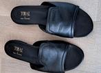 Toral geheel leren slippers instappers muiltjes sandalen 39, Zwart, Zo goed als nieuw, Toral, Sandalen of Muiltjes