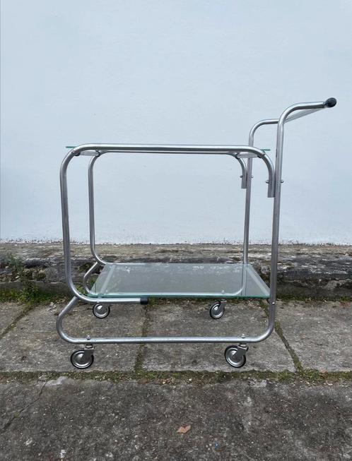 JAREN 30/50 BUISFRAME SERVEERTROLLEY gispen, Huis en Inrichting, Tafels | Sidetables, Gebruikt, 25 tot 50 cm, Rechthoekig, Ophalen