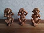 3 gouden aapjes horen,zien en zwijgen 9 cm hoog, Ophalen of Verzenden, Zo goed als nieuw