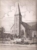 Marum Kerk tekening Sievers 50/60er jaren, Antiek en Kunst, Ophalen of Verzenden
