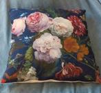 Blauw gebloemd kussen 45 x 45 izgst, Verzenden, Zo goed als nieuw, Blauw, Vierkant