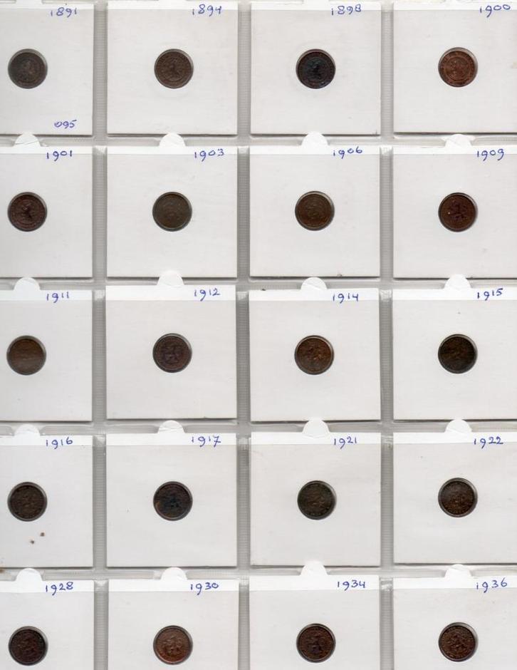 WILHELMINA 4 SETS MUNTEN 1/2-1-21/2-STUIVER, Postzegels en Munten, Munten | Nederland, Setje, 5 cent, Koningin Wilhelmina, Ophalen of Verzenden