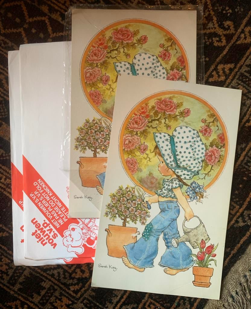 2 grote Sarah Kay Afbeeldingen Tuinmeisje 19x31,5cm, Ophalen of Verzenden, Nieuw