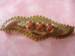 Zeeuwse Gouden Broche met Bloedkoraal 3 Gram 14 karaat, Ophalen of Verzenden, Goud, Broche
