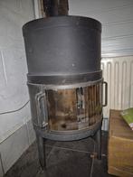 Ronde Stalen Houtkachel, Huis en Inrichting, Ophalen, Gebruikt, Houtkachel, Vrijstaand