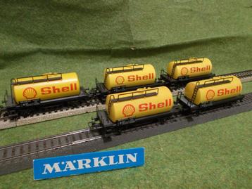 Marklin 5 SHELL ketelwagens 4442 Verzenden kan ook beschikbaar voor biedingen