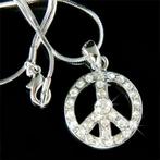 Hanger van peace teken Swarofski kristal, Ophalen of Verzenden