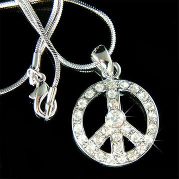 Hanger van peace teken Swarofski kristal beschikbaar voor biedingen
