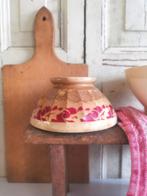 Antieke beboterde Franse spoelkom, Ophalen of Verzenden