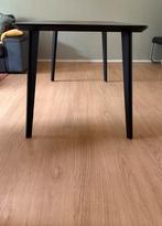 Eetkamertafel zwart LISABO, Ophalen, Rechthoekig, 50 tot 100 cm