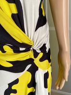 J407 PRC maat 38=M zomer jurkje jurk geel/zwart/wit, Kleding | Dames, Maat 38/40 (M), Geel, Ophalen of Verzenden, Zo goed als nieuw