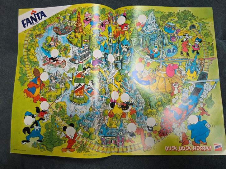 040) DISNEY SPAARPOSTER VAN FANTA 1985- DONALD DUCK- MICKEY, Verzamelen, Disney, Zo goed als nieuw, Plaatje of Poster, Donald Duck