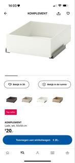 IKEA Komplement 9x PAX Lade - Wit - 50x58cm (9 stuks), Ophalen, Kunststof, Gebruikt, 50 tot 100 cm