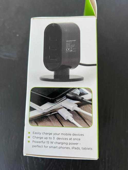 USB OPLADER 3 POORT 15W SNEL TEGELIJK LADEN, Telecommunicatie, Mobiele telefoons | Telefoon-opladers, Zo goed als nieuw, Ophalen of Verzenden
