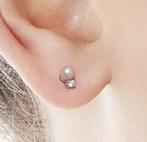 Majorica verguld parel zirkonen oorbellen oorknopjes 4 mm, Sieraden, Tassen en Uiterlijk, Met kristal, Nieuw, Ophalen of Verzenden