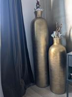 Hoge vazen bloempotten aardewerk goud, Huis en Inrichting, Woonaccessoires | Vazen, Ophalen, Overige kleuren, Aardewerk of Porselein