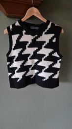 Lanaby's zgan lamswollen vest gilet mt L zwart wit ruit, Zwart, Maat 42/44 (L), Ophalen of Verzenden, Zo goed als nieuw