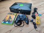 Xbox Classic met kabels en controller - Verzenden of afhalen, Spelcomputers en Games, Ophalen, Gebruikt, Met 1 controller, Met games