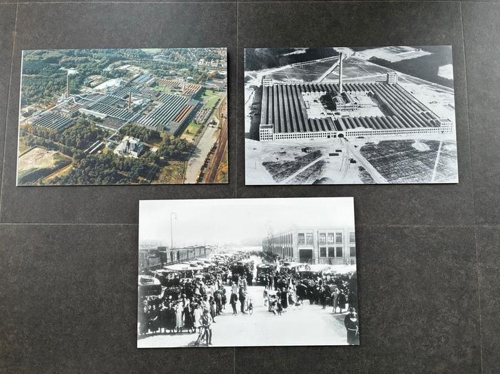 1 + 2 historische luchtfoto’s op aluminium van de ENKA Ede, Verzamelen, Foto's en Prenten, Zo goed als nieuw, Overige onderwerpen