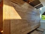 Robuuste eiken eetafel met stoelen, Huis en Inrichting, Ophalen, Gebruikt, Eikenhout, 200 cm of meer