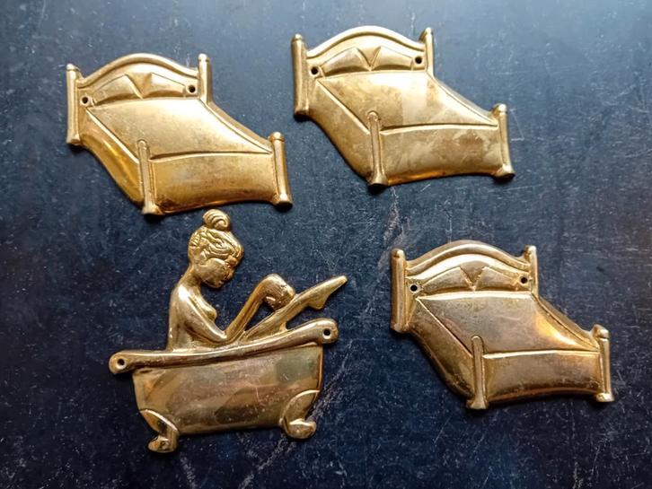 Vintage Deurbeslag Set - Slaapkamer & Badkamer, Antiek en Kunst, Kunst | Overige Kunst, Ophalen of Verzenden