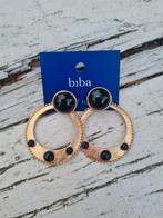 Biba oorbellen rond goud zwart 4 euro pp nieuw, Sieraden, Tassen en Uiterlijk, Oorbellen, Overige materialen, Hangers, Zwart, Nieuw