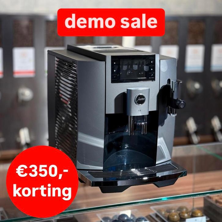 Jura E8 Dark Inox (EC) DEMO KORTING, 25 maanden garantie, Witgoed en Apparatuur, Koffiezetapparaten, Zo goed als nieuw, Koffiebonen