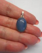 Zilveren mooie blauwe steen hanger nr.1346